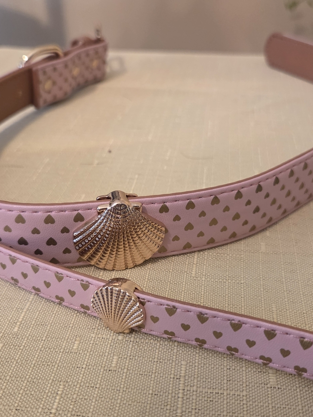 Friendship Collar Pink Heart-Print Shell Dog Collar And Bracelet